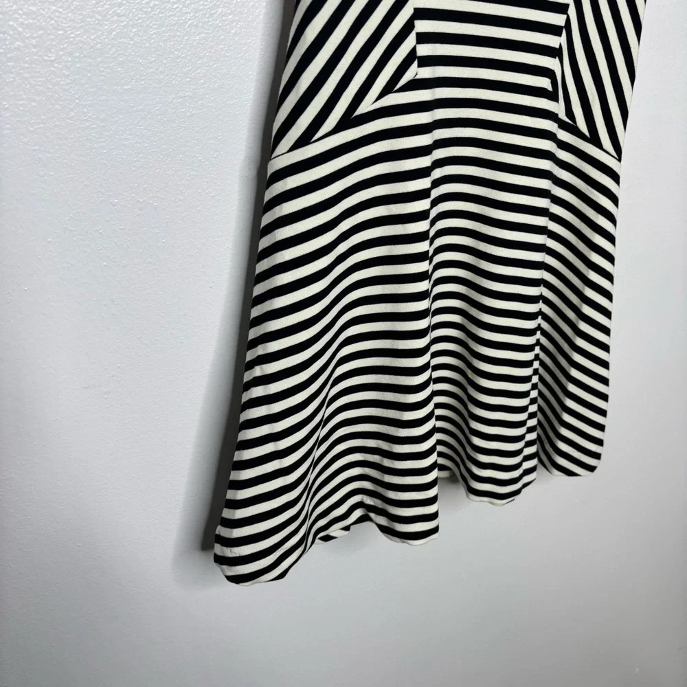 Free People Cha Cha Mini Dress Women XS Black Ivory Stripe Sleeveless Fit Flare